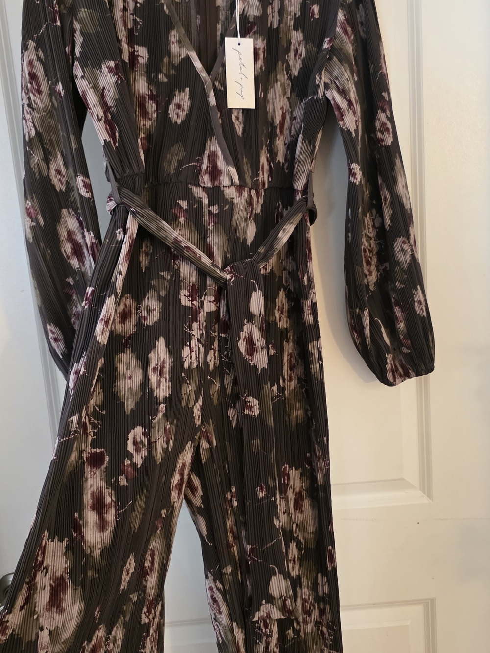 Petal & Pup Floral Plisse Wrap Jumpsuit